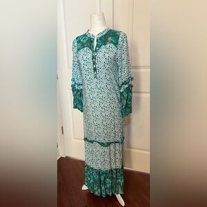 Green Tiered Ruffled Gown